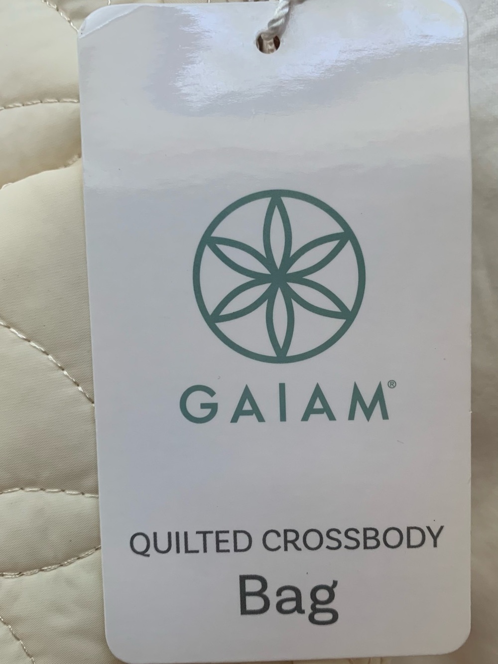 Gaiam Quilted Crossbody Bag Cream Yoga Boho Festival Lightweight - Picture 2 of 14